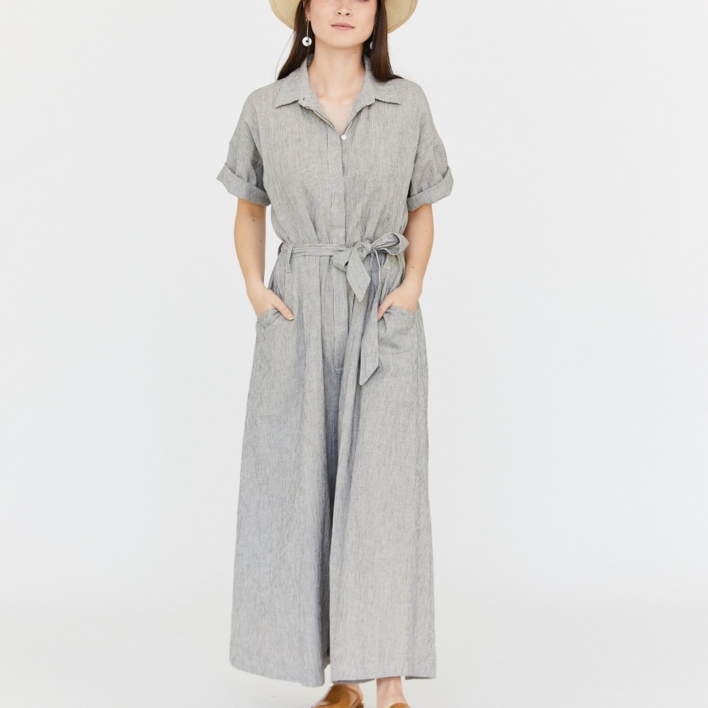 Esby Savannah Jumpsuit Gray & White Stripe